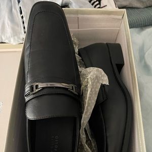 Mens black slip on dress shoes